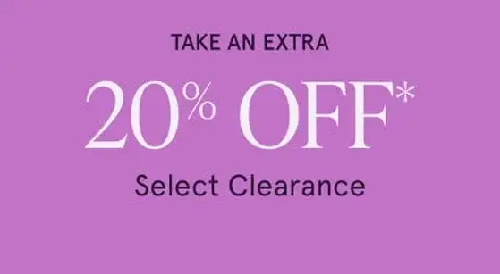 Take an Extra 20% off Select Clearance icon