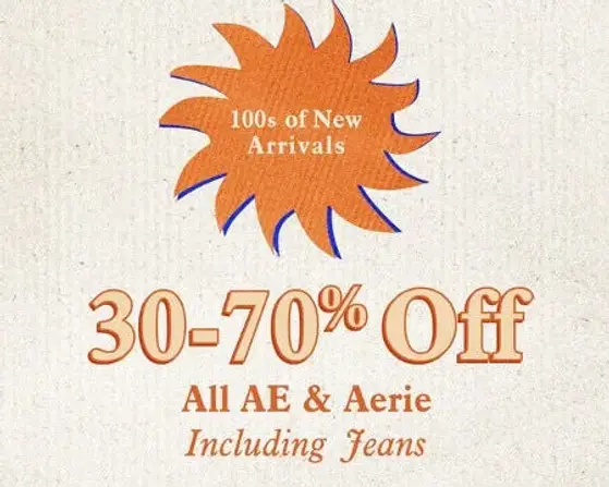 30-70% off All AE and Aerie icon